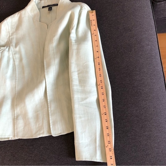 Pastel mint green 100% linen open front Summer blazer size 10 - Picture 10 of 10